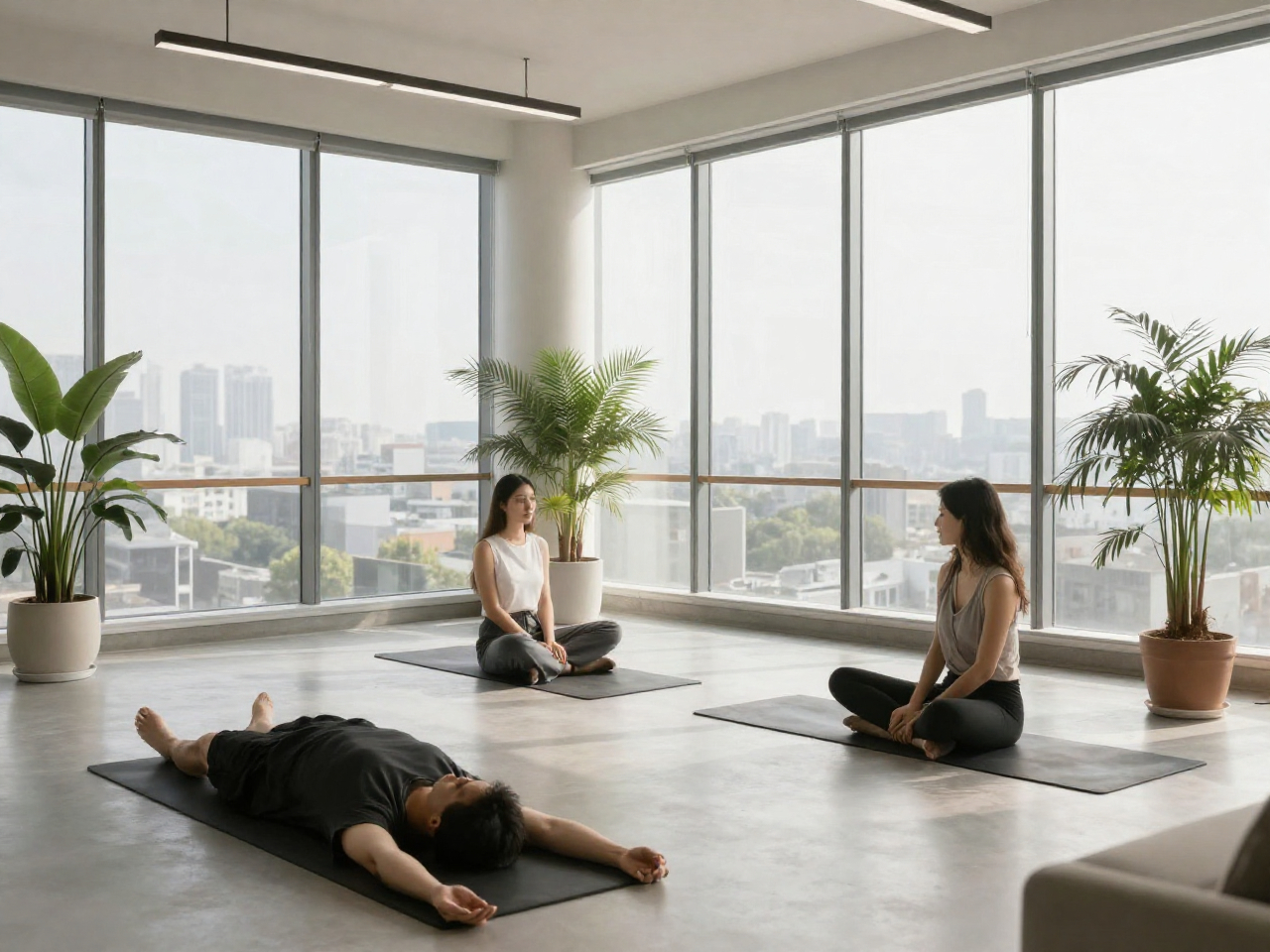 Enerflushing wellness session in a modern office